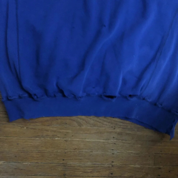 Adidas Vintage 90’s Equipment Quarter Zip Sweatshirt XL - Blue - tattered look - Picture 4 of 6